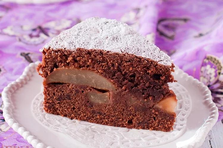 veganer Schoko-Walnuss-Birnen-Kuchen - Rezept | GuteKueche.de