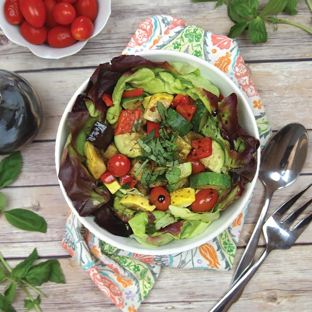 Roasted Ratatouille Summer Salad - Chic Vegan