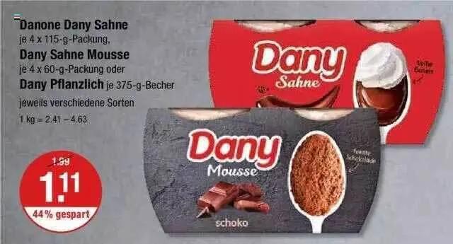Danone dany shane oder dany sahne mousse oder dany pflanzlich Angebot ...