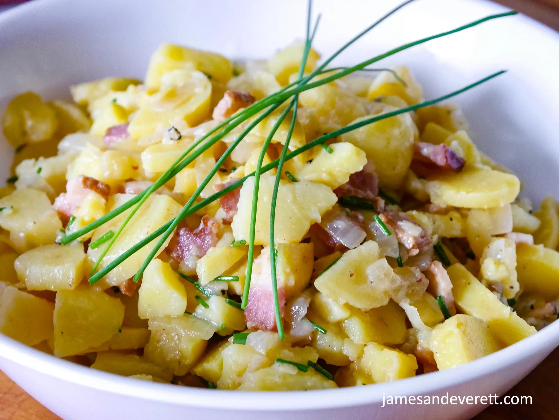 Kartoffelsalat mit Speck - German Potato Salad | James &amp; Everett