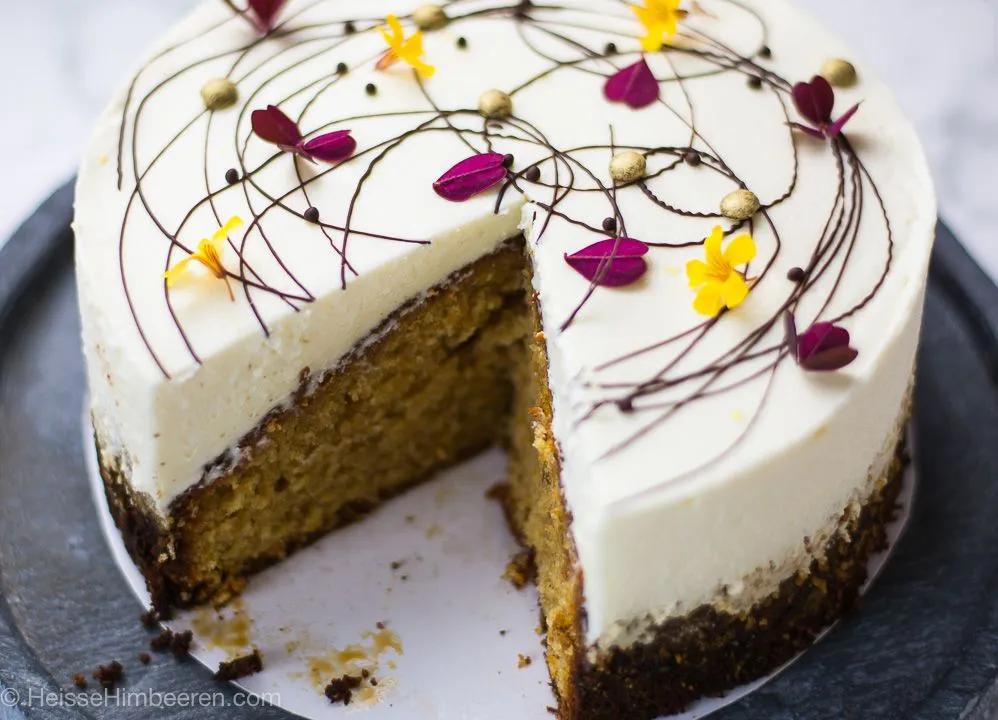 Butternut Kürbis Kuchen mit Zitronencreme &amp; weißer Schokolade | Rezept ...