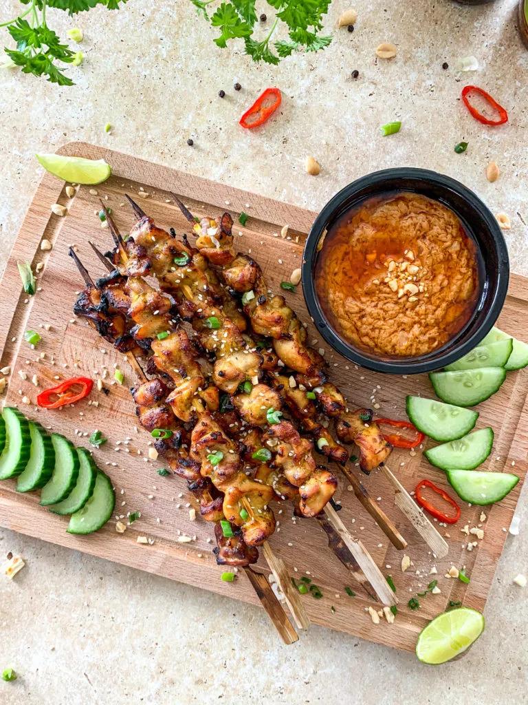 The Best Thai Satay Chicken Skewers with Homemade Satay Sauce - Chilli ...