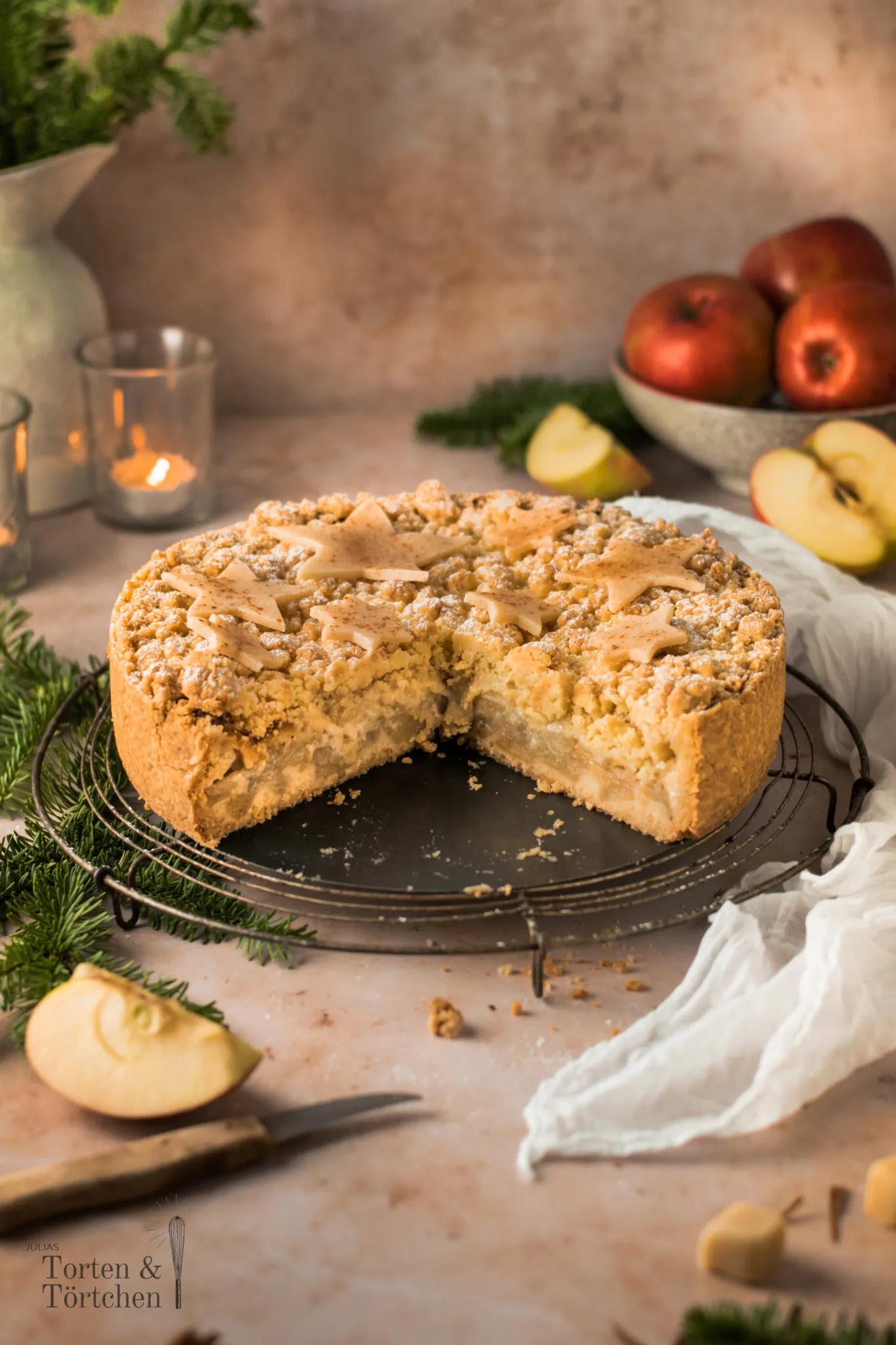 Apfel Marzipan Streusel Kuchen-1 ⋆ Julias Torten und Törtchen