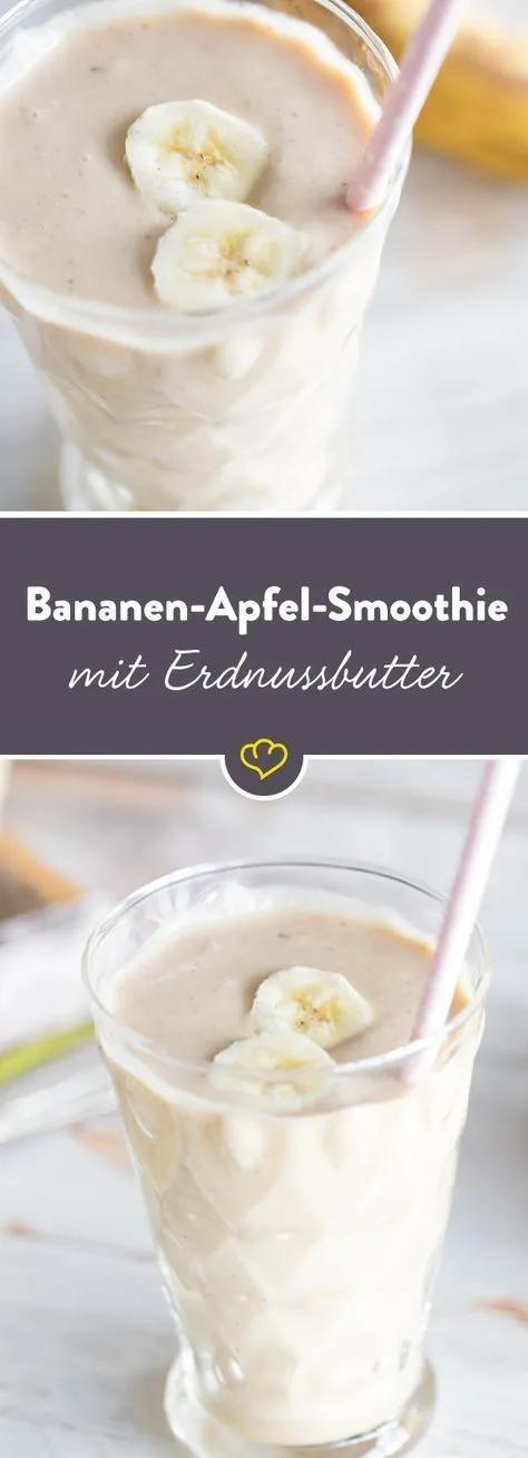 Bananen-Apfel-Smoothie mit Erdnussbutter | Rezept | Apfel smoothie ...