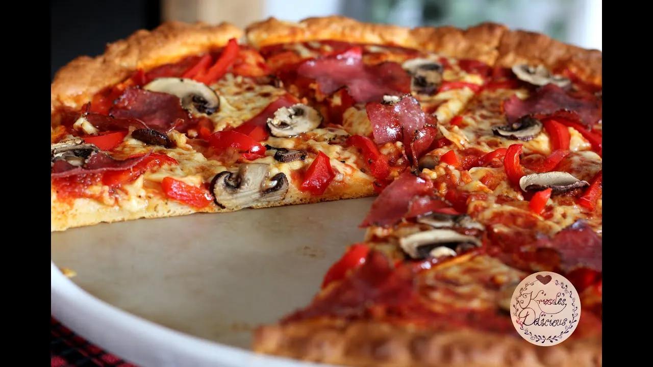 Pizza mit Quark-Öl-Teig || schnell, einfach &amp; lecker || ohne Hefe - YouTube