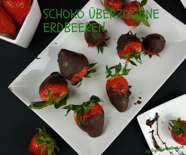 Erdbeeren überzogen mit Schokolade ohne kochen und backen