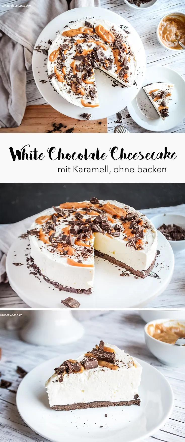 White Chocolate Cheesecake mit Karamell | Butterkeks kuchen ohne backen ...
