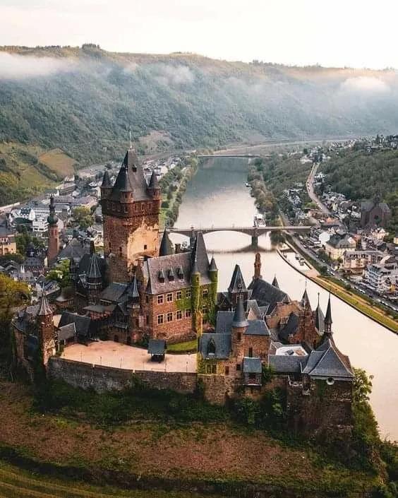 Reisburg Imperial Castle on Moselle River, Germany