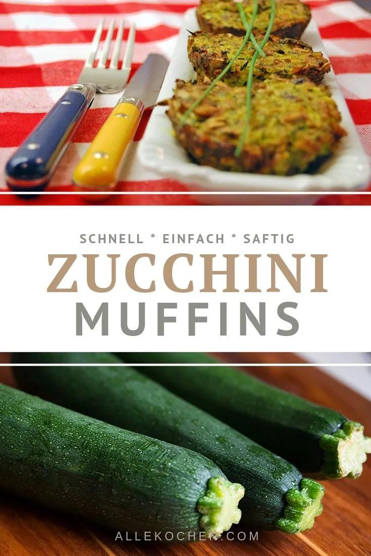 Schnelle Zucchini Muffins backen - gesund und pikant | AlleKochen.com