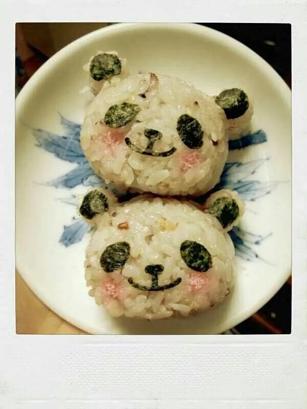 あず on Twitter | Panda sushi, Kawaii bento, Christmas food