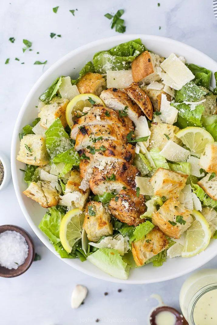 Easy Grilled Chicken Caesar Salad with Homemade Dressing | Recipe ...