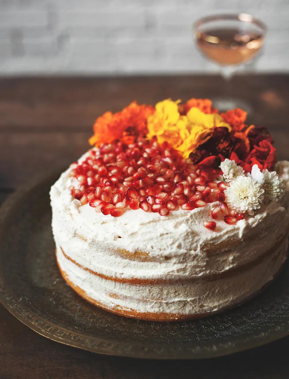 Persian Love Cake with Honey Rose Cardamom Cream + Pomegranate — a ...