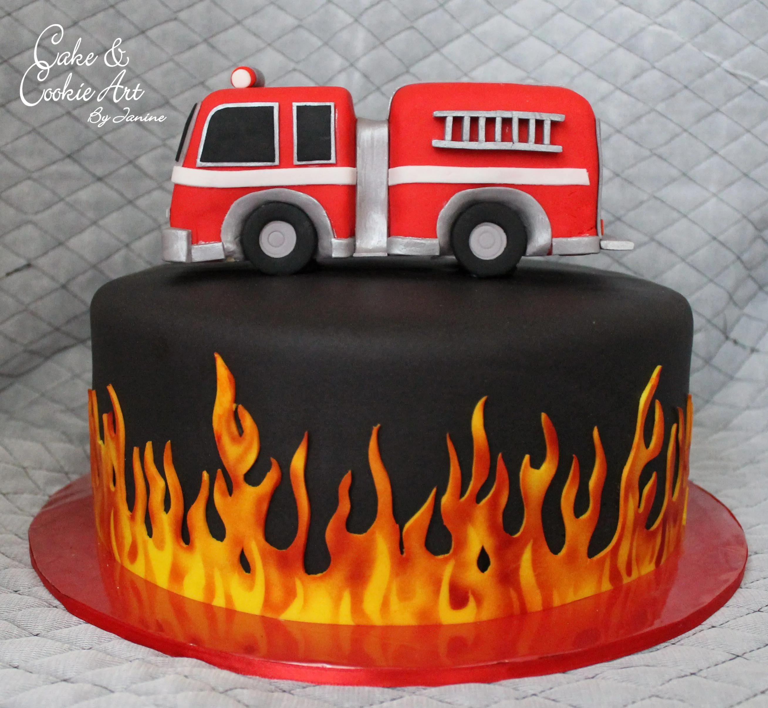 Cake for a firefighter | Firefighter birthday cakes, Firefighter cake ...