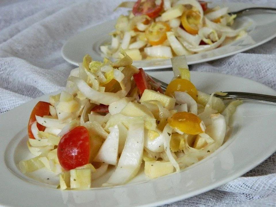 Chicoree - Salat mit Kräuterfrischkäse - Dressing von FrauSchmitz| Chefkoch