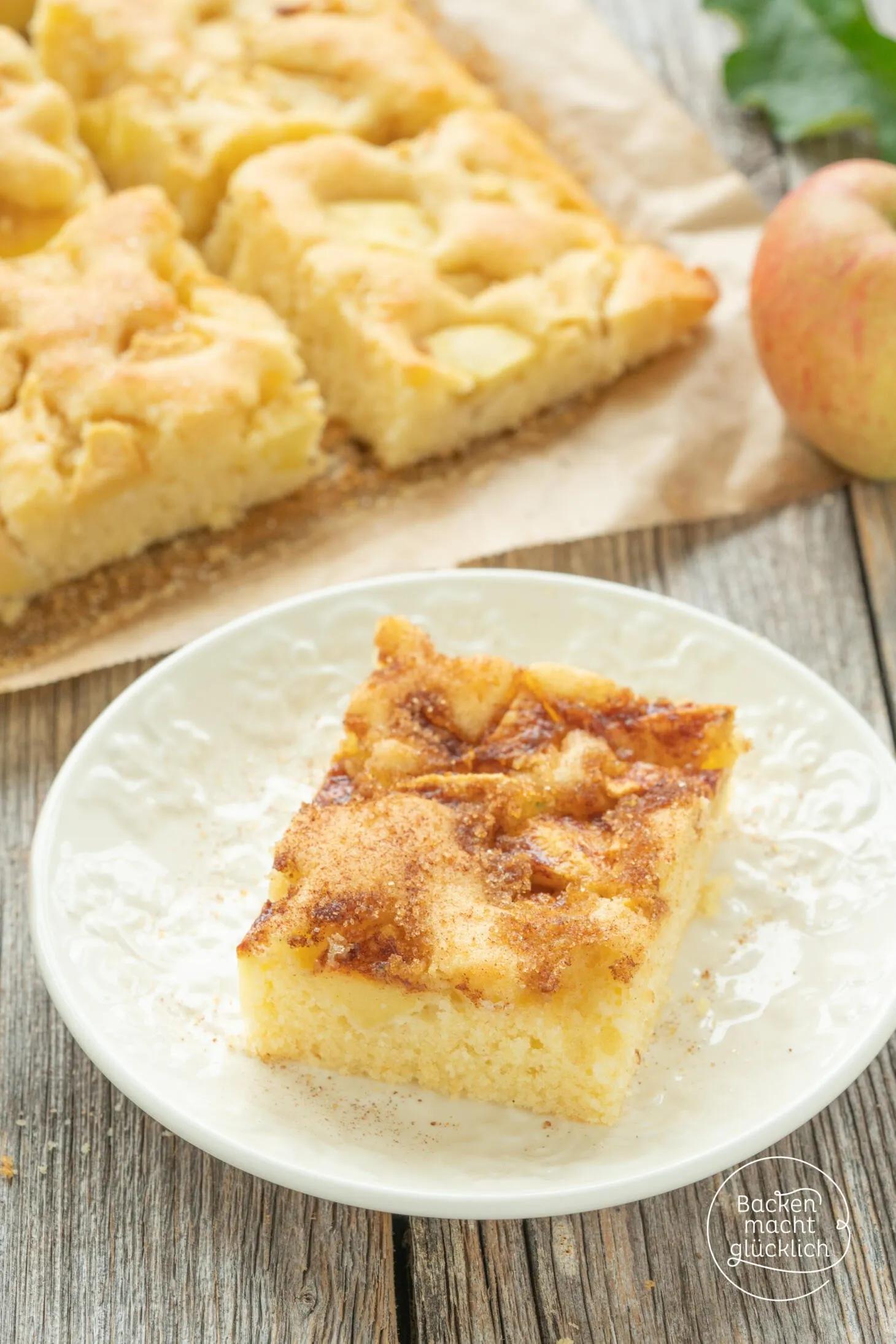 Versunkener Apfelkuchen vom Blech | Backen macht glücklich