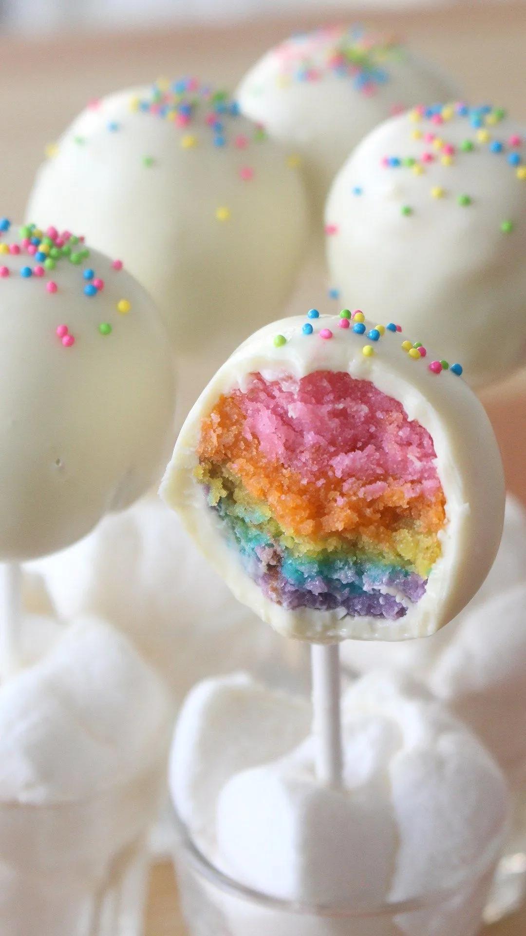 How To Make Birthday Cake Pops Surprise Rainbow Cake Pops Recipe ...