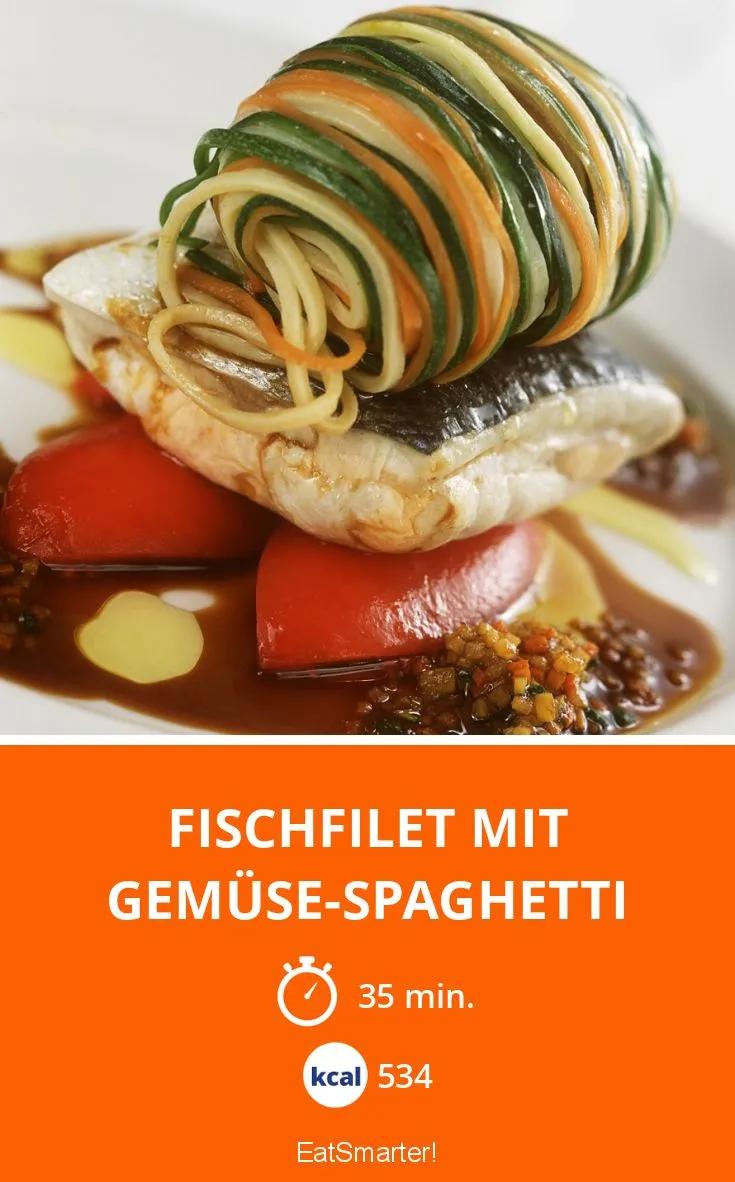 Fischfilet mit Gemüse-Spaghetti Rezept | EAT SMARTER