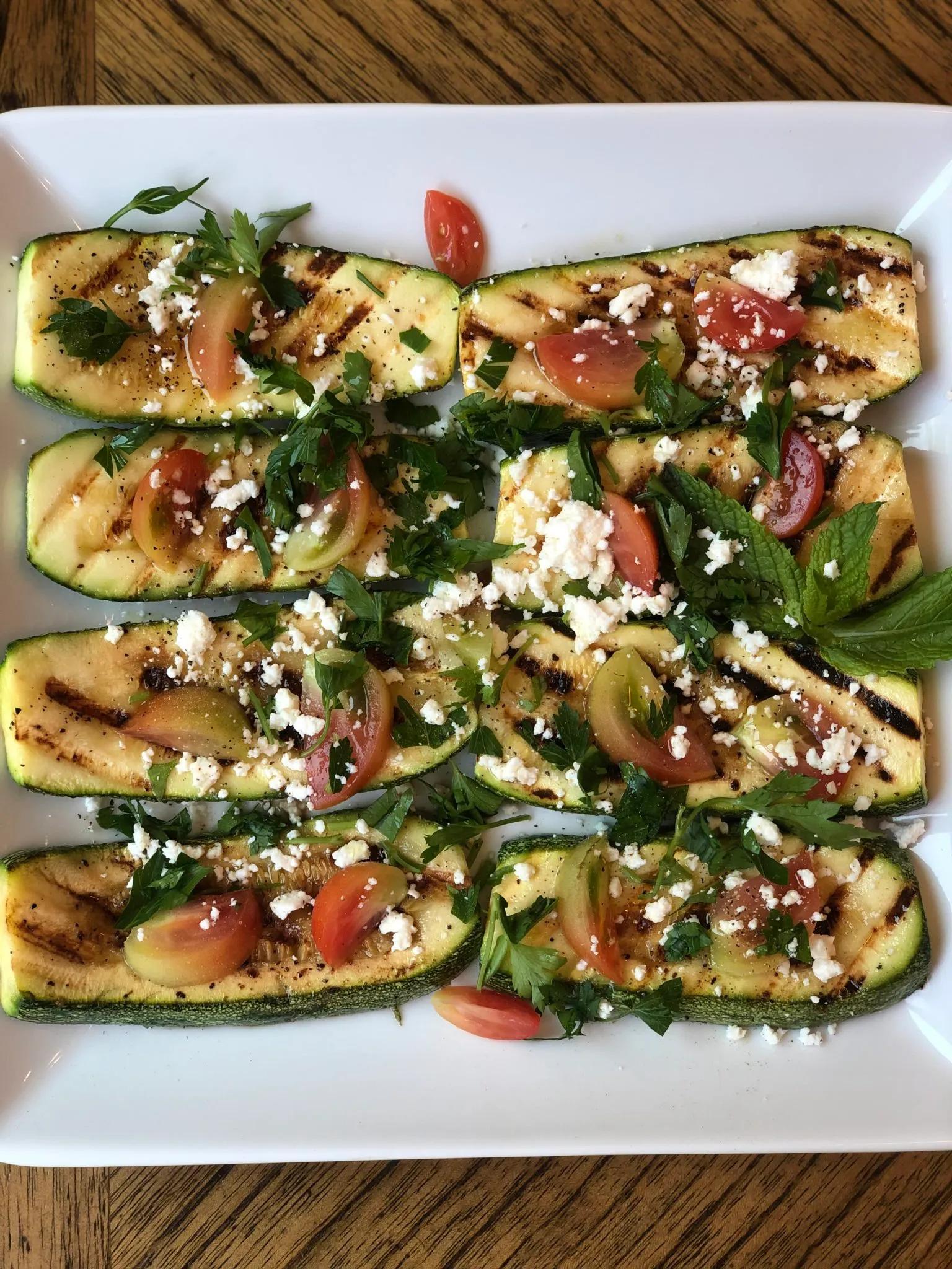Grilled Zucchini with Feta cheese and Herbs – Mediterranean Twist