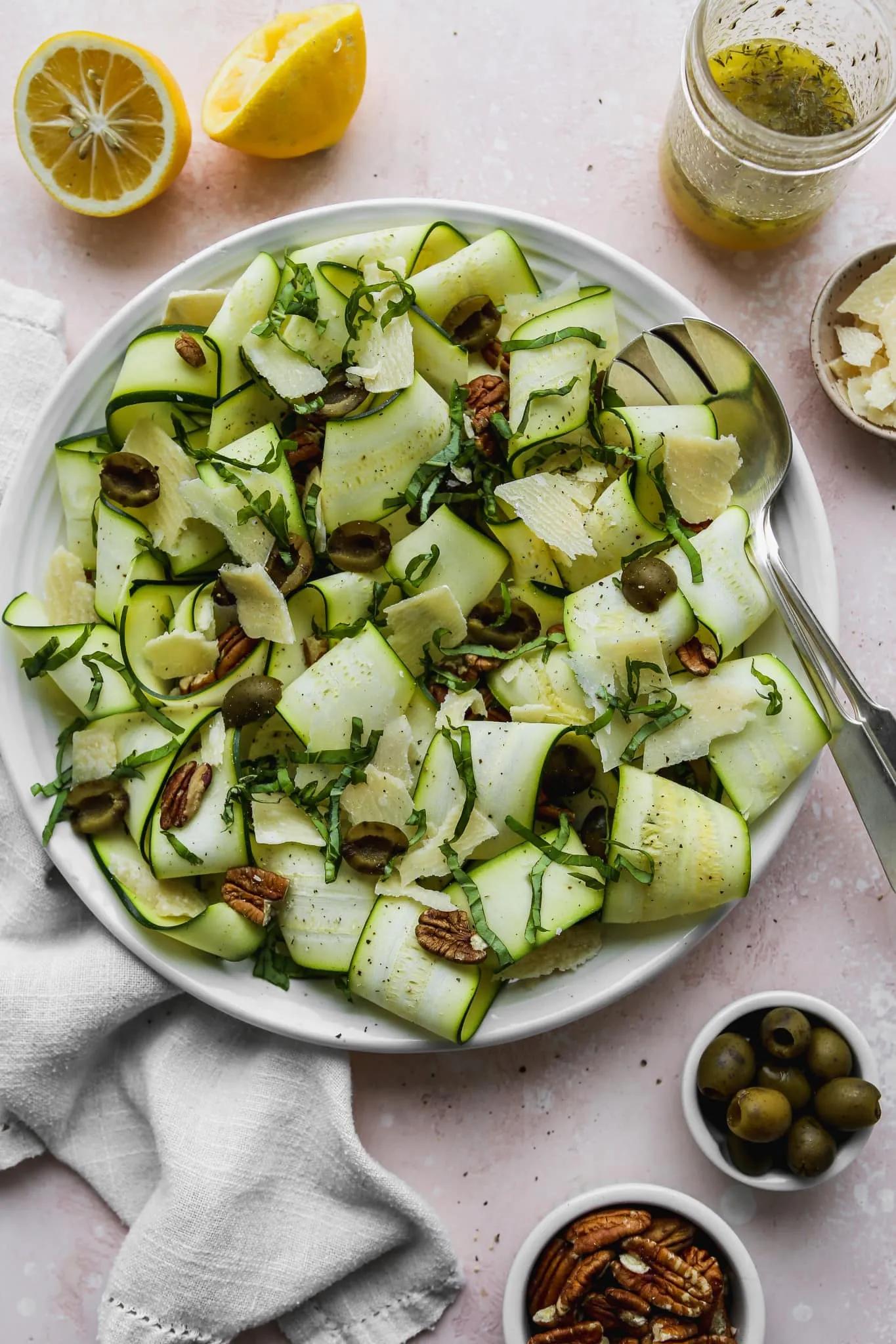 Raw Zucchini Salad With Lemon Vinaigrette | Walder Wellness, RD