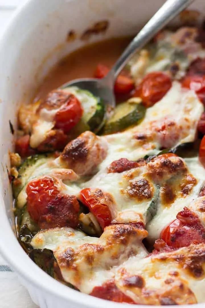 Baked Zucchini with Mozzarella and Tomatoes is a light and easy side ...