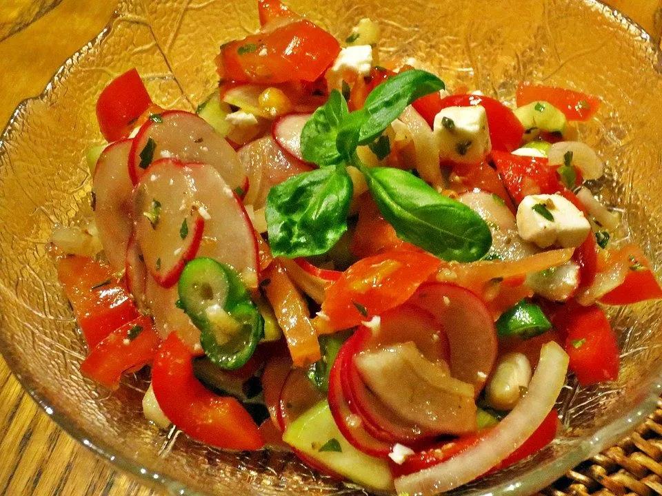 Gurken, Tomaten, Feta Salat von äffchen | Chefkoch