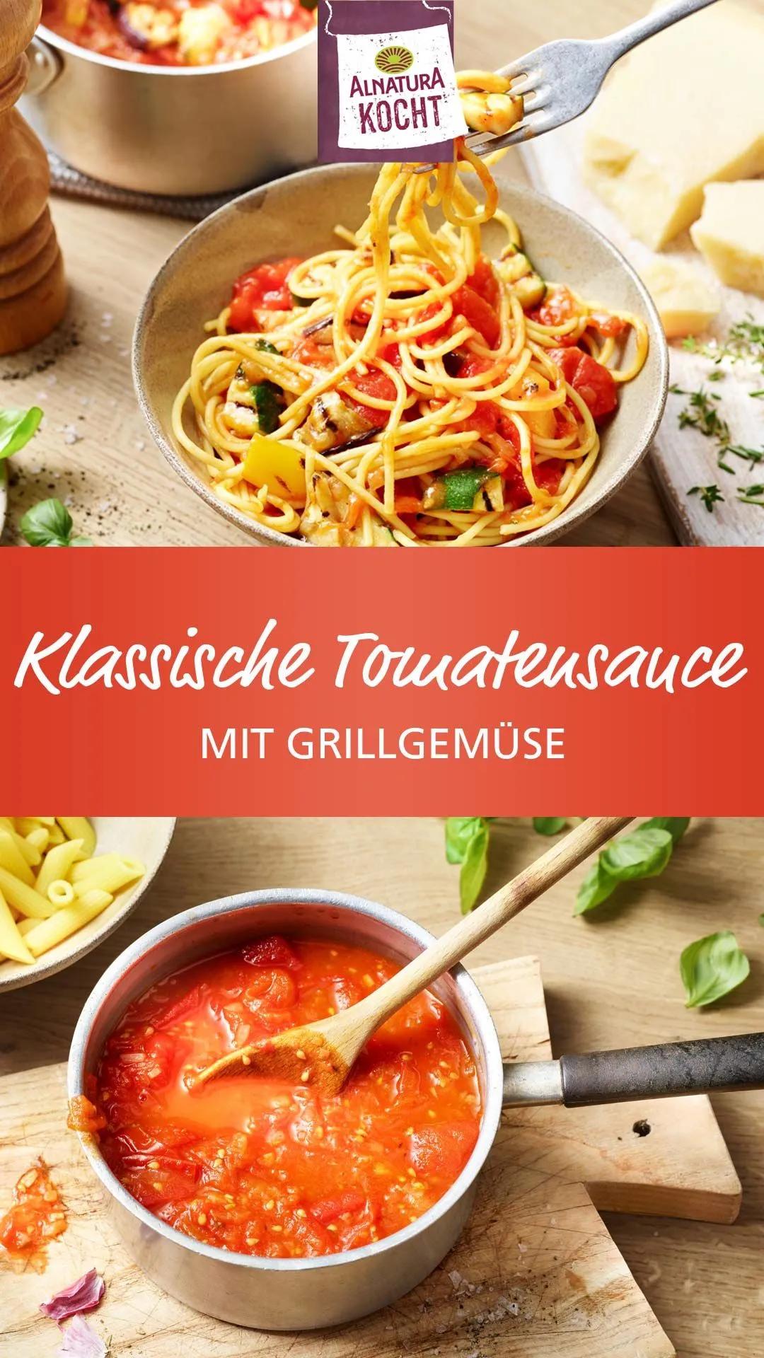 Klassische Tomatensauce mit Grillgemüse | Tomatensauce, Lebensmittel ...