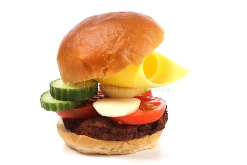 Riesiger Hamburger stockbild. Bild von diät, essen, käse - 18826153