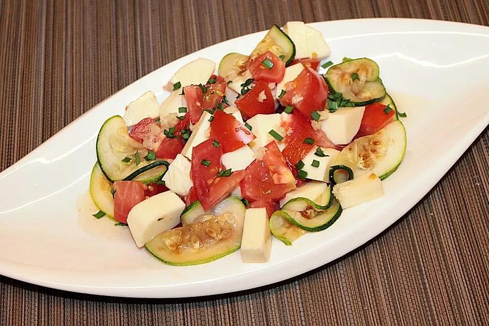 Salat mit Tomate, Mozzarella und gebratener Zucchini von patty89 ...