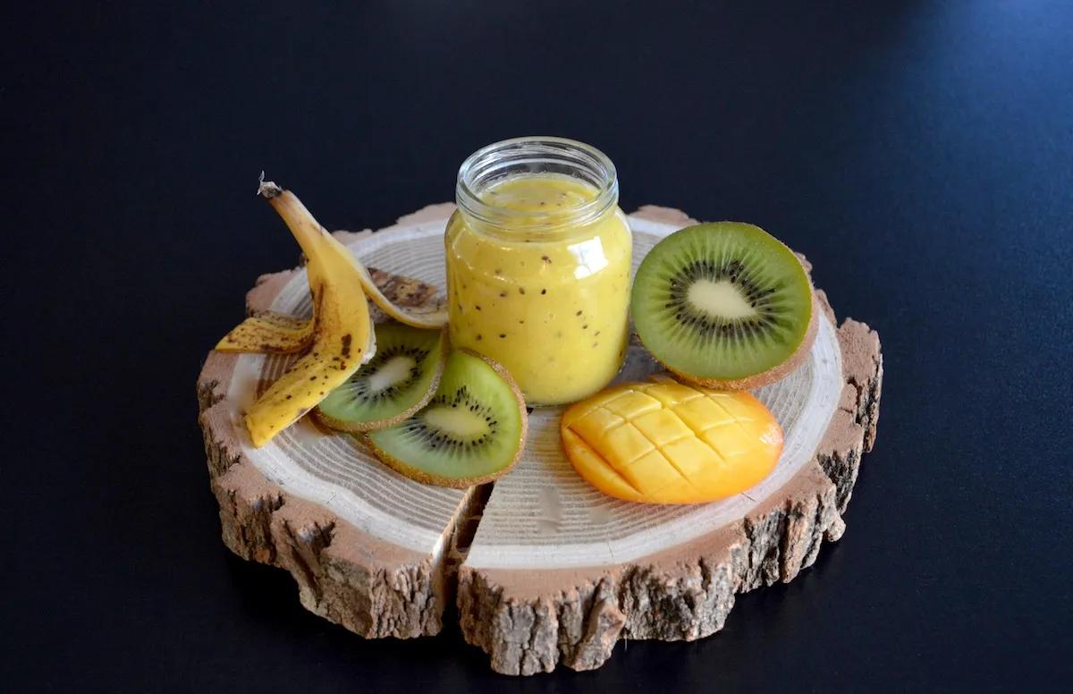 Recette de petit pot compote kiwi mangue banane pour bébé (Dès 8 mois)