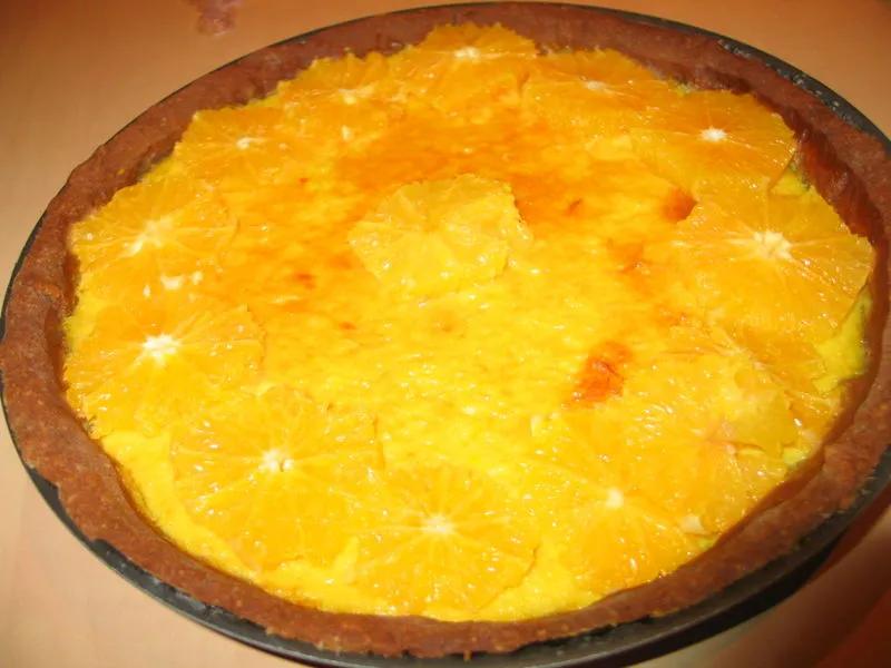 Tarte à l&amp;#39;orange, pâte sablée au chocolat - Cakeonmange