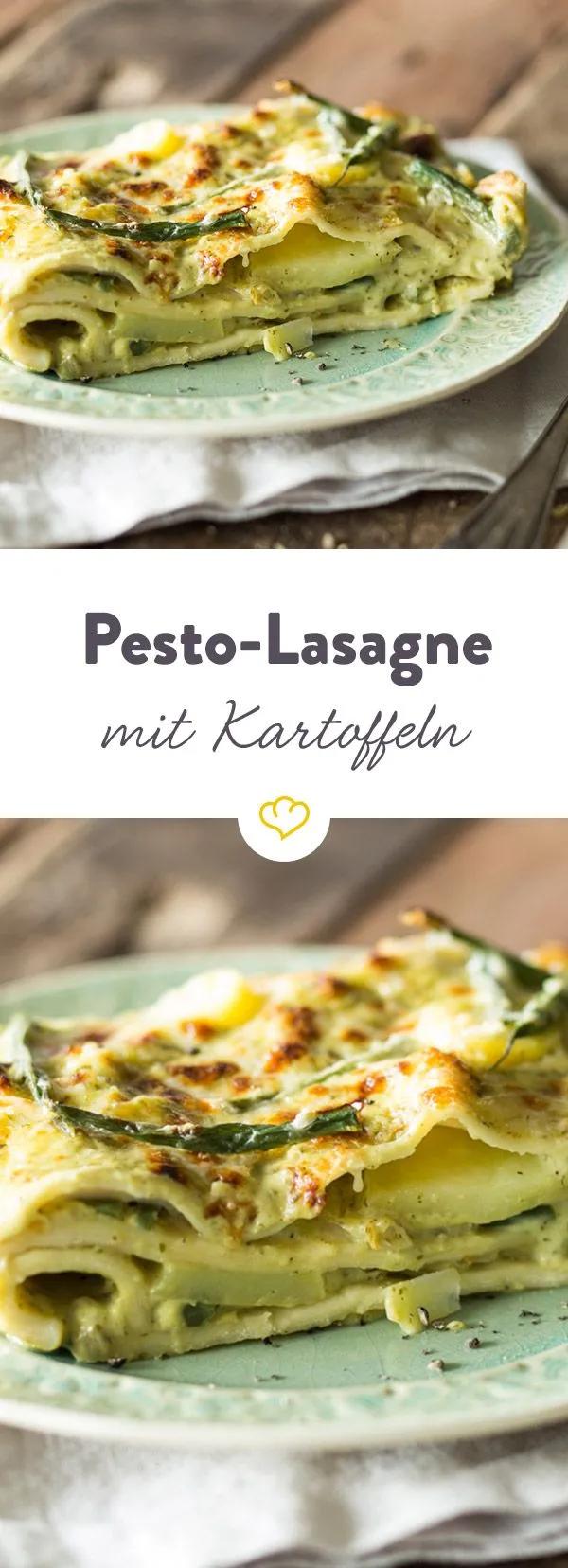 Pesto-Lasagne mit Kartoffeln und Bohnen | Rezept | Rezepte, Essen ...