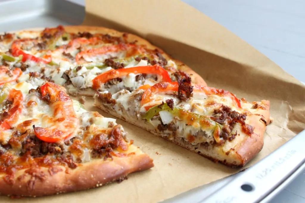 Philly Cheesesteak Pizza - Chocolate with Grace