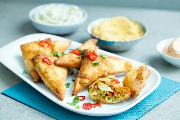 Indische Samosas mit Brunch Indian Curry - Rezept