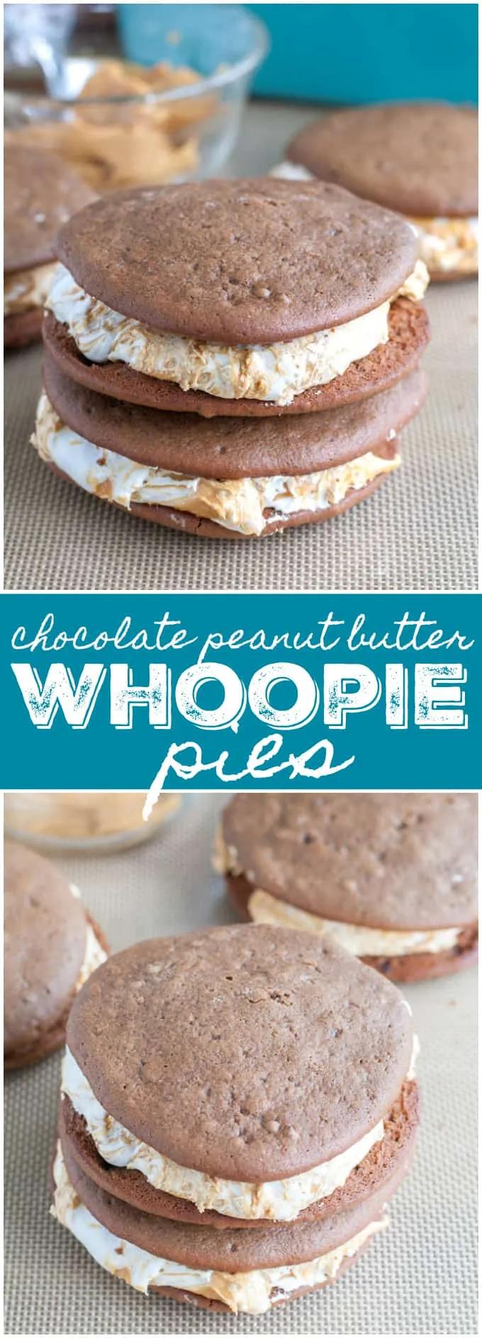 Chocolate Peanut Butter Whoopie Pies - Simply Stacie
