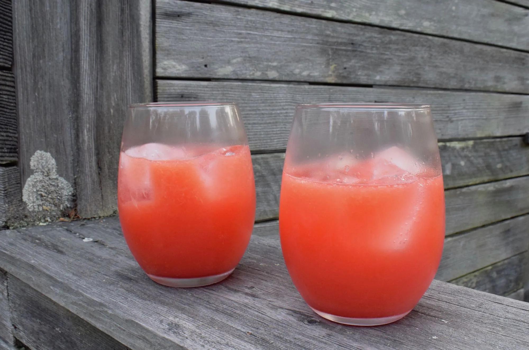 Campari, Orange Juice and Seltzer Cocktails - Sea Salt and Sailor Stripes