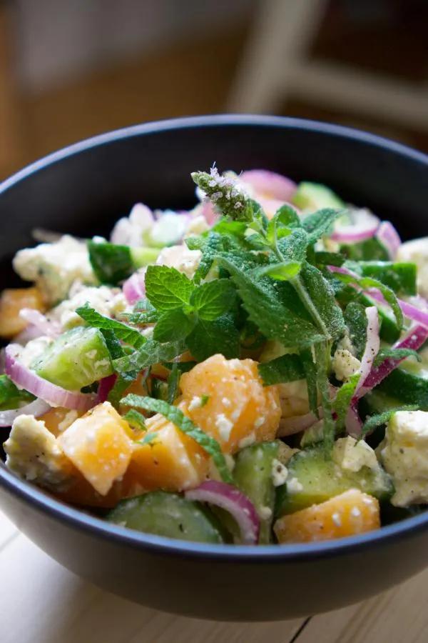 Melonen-Gurken-Salat mit Fetakäse und Minze » Ye Olde Kitchen | Food ...