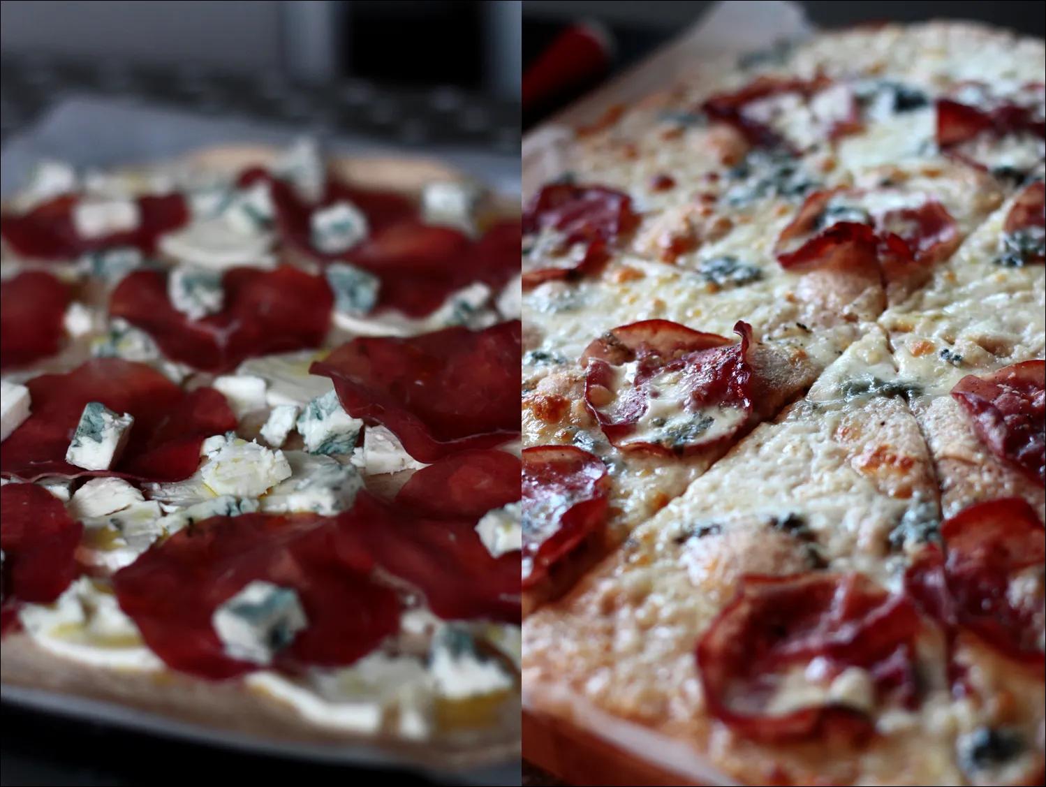 Mad i farver: Pizza med gorgonzola