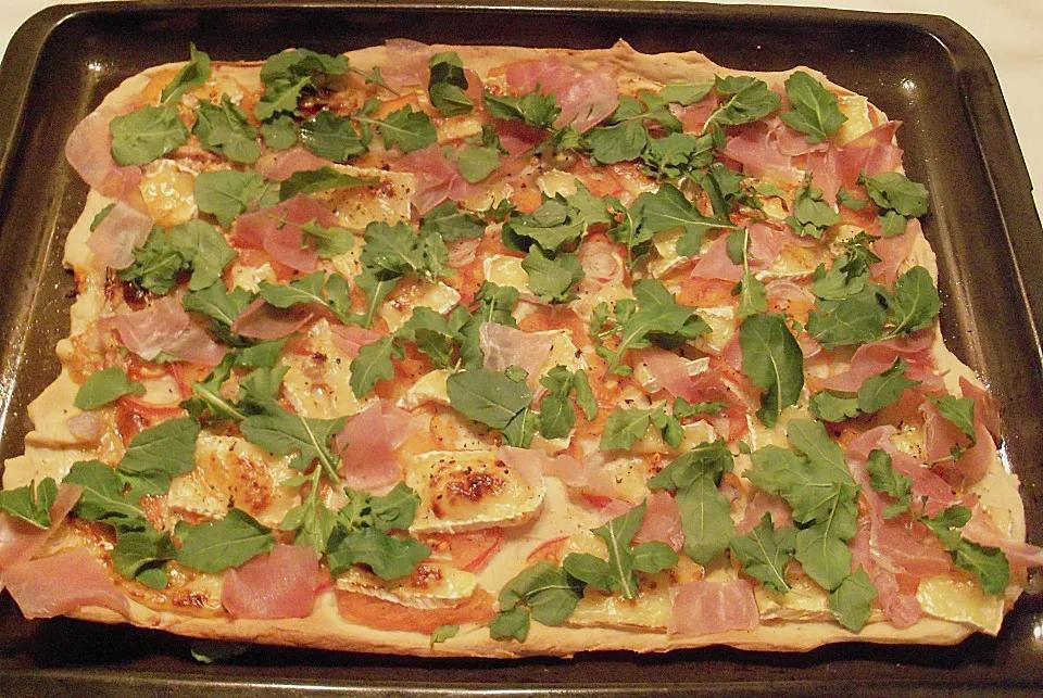 Pizza mit Ziegenkäse, Rucola und Schinken von xcver | Chefkoch.de