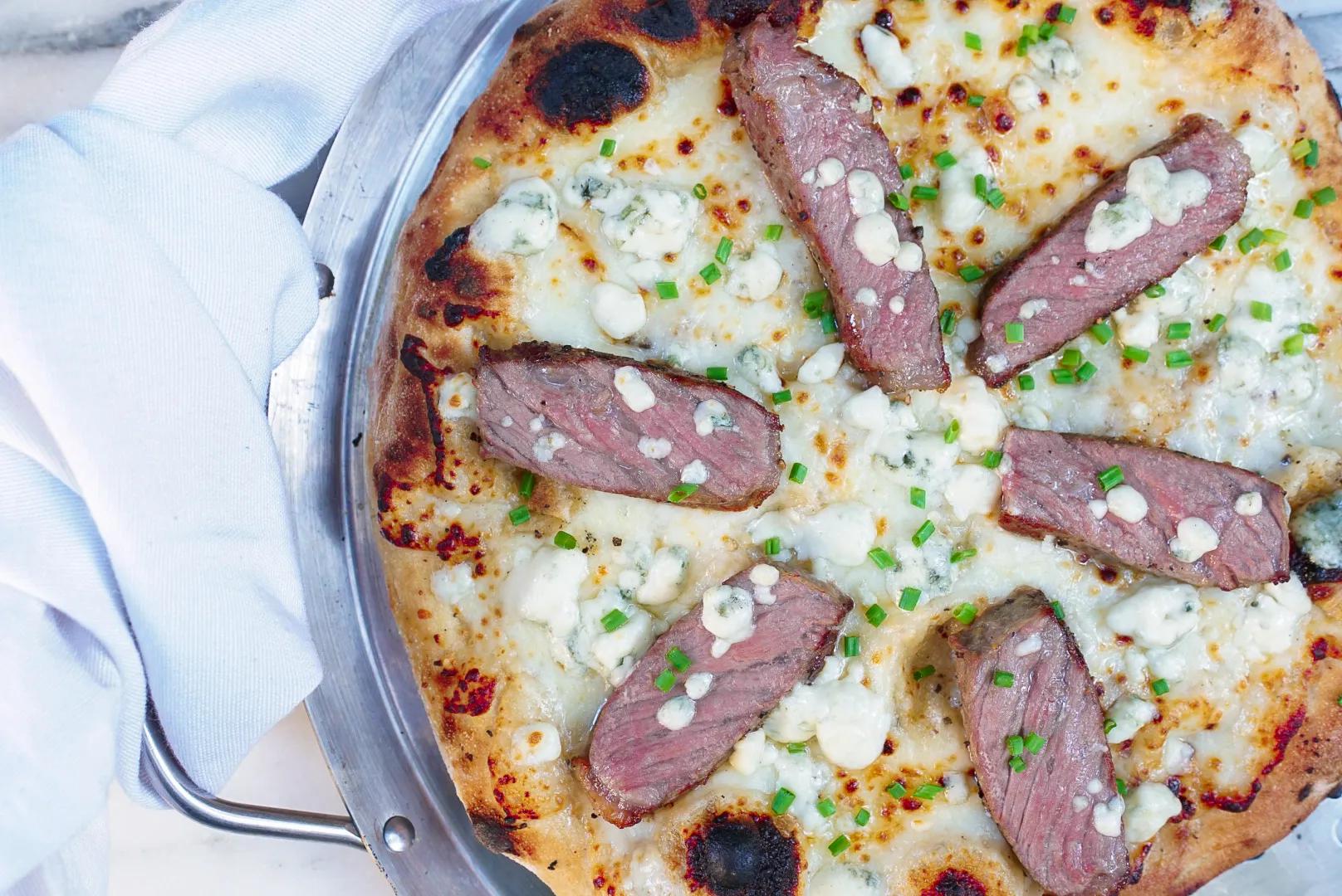 Blue Cheese and Steak Pizza Recipe | Couple in the Kitchen