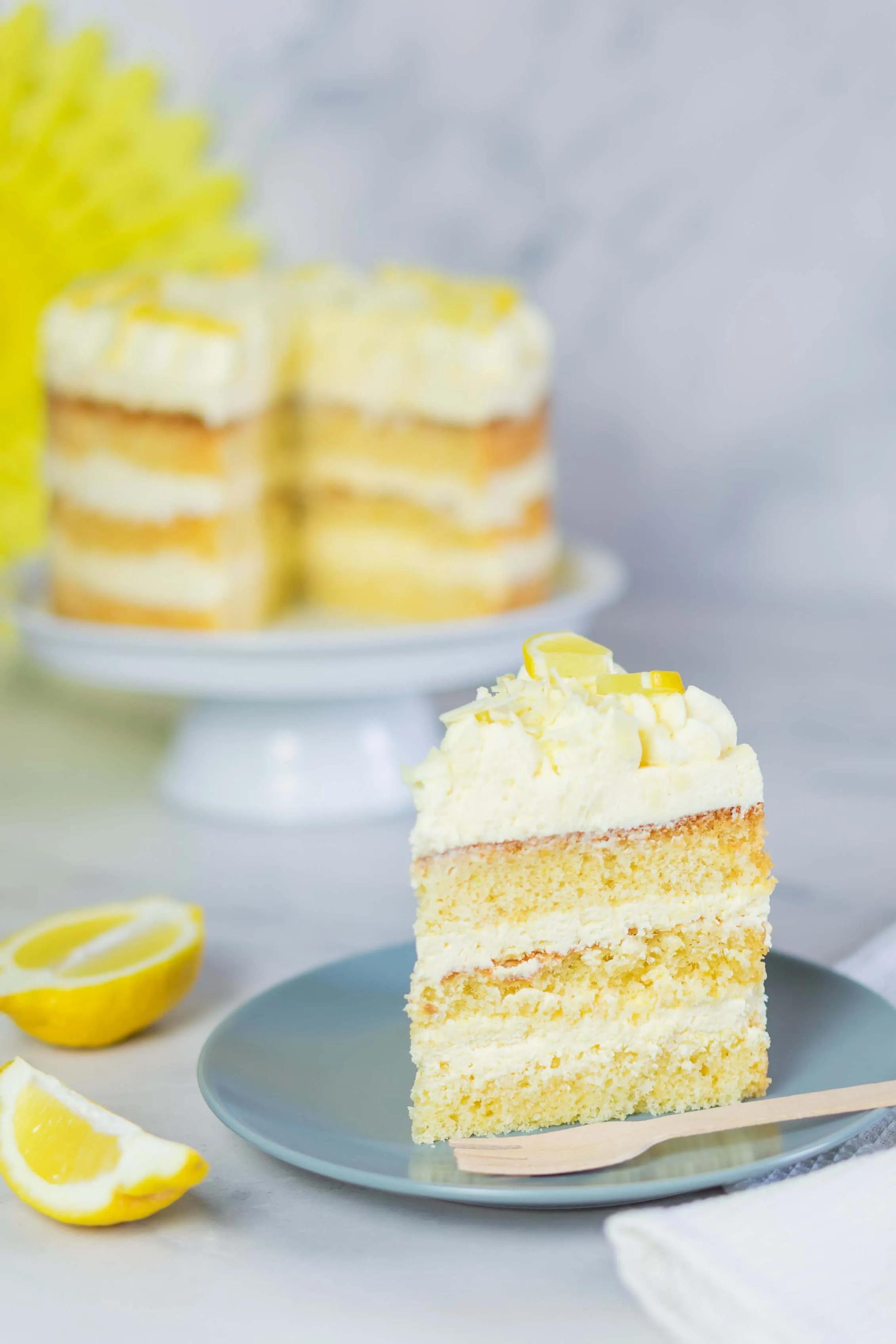 Zitronencreme Torte mit Lemon Curd - Mein Naschglück