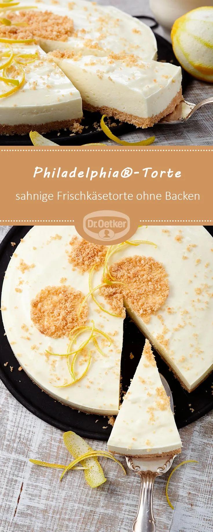 Philadelphia®-Torte: Eine sahnige Frischkäsetorte ohne Backen mit ...