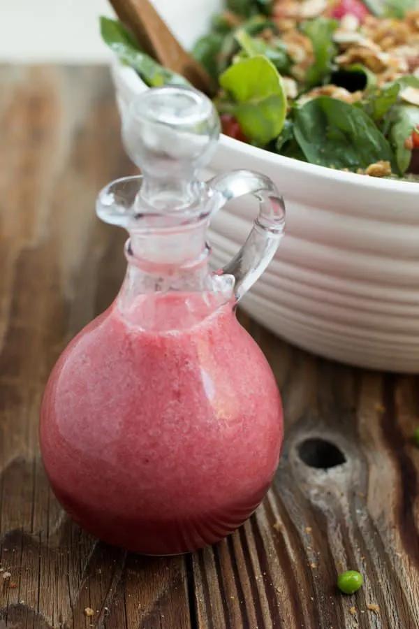Pomegranate Raspberry Dressing Salad - Oh Sweet Basil | Recipe ...