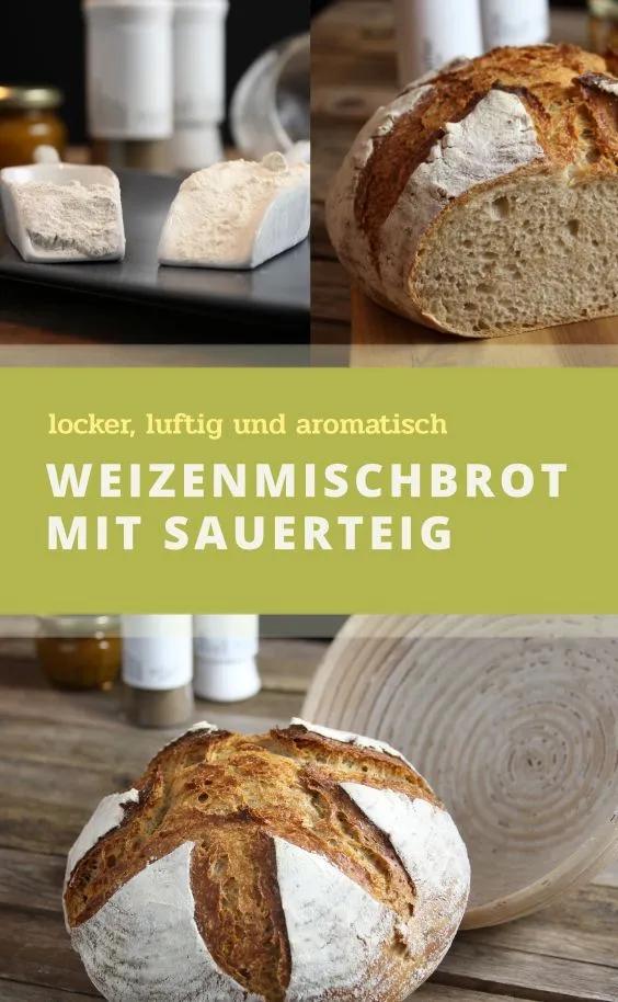 Weizenmischbrot mit Sauerteig | Brot selber backen rezept, Brot selber ...