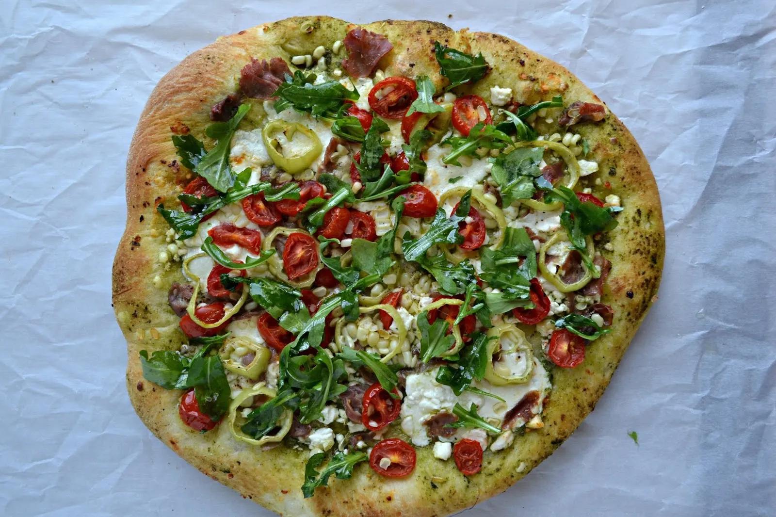 Backyard Patch Herbal Blog: Grilled Pizza with Pesto &amp; Feta - Weekend ...