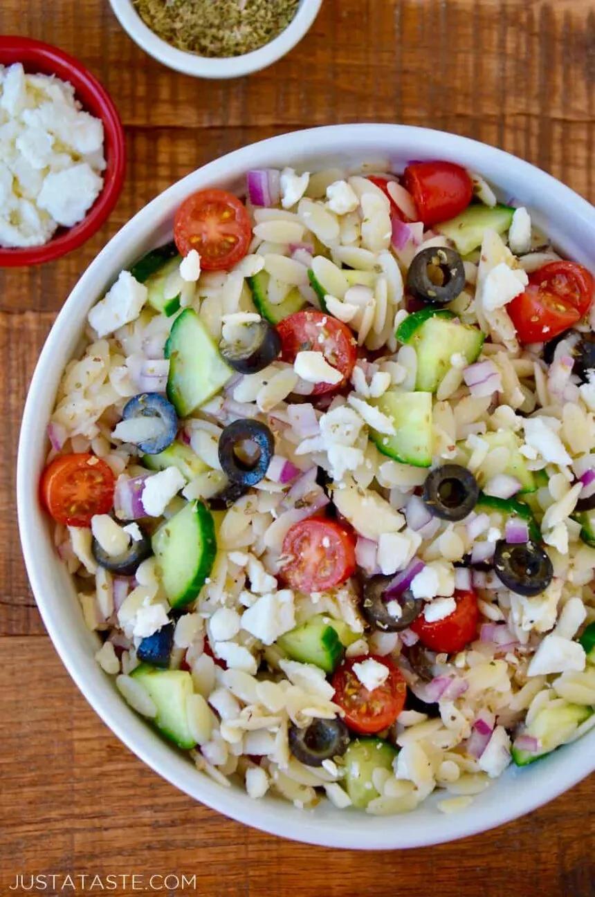Greek Orzo Salad - Just a Taste