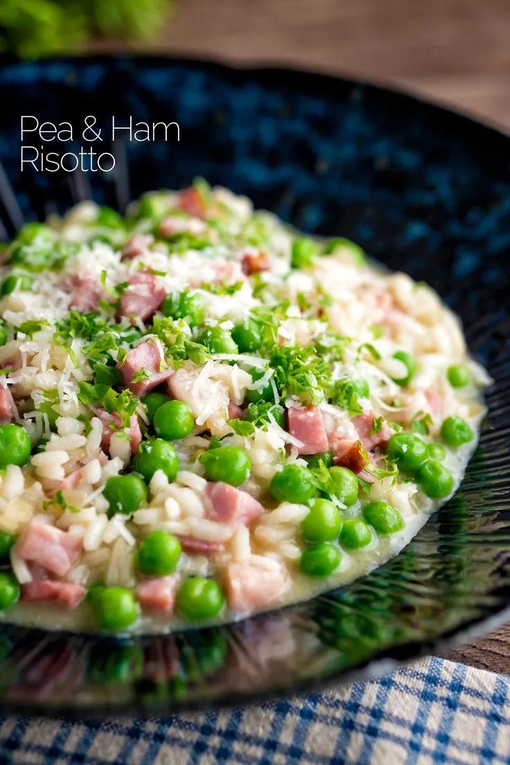 Pea and Ham Risotto with Goats Cheese | Recipe | Risotto, Cooked rice ...