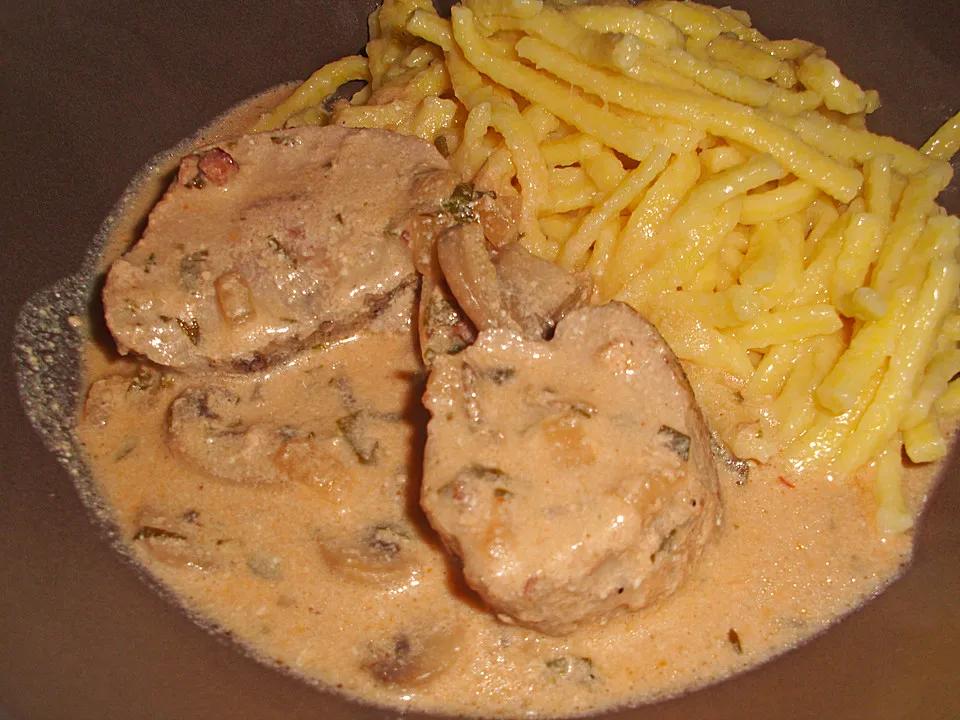 Schweinefilet mit Pilzen und Spätzle von Erpfting | Chefkoch.de