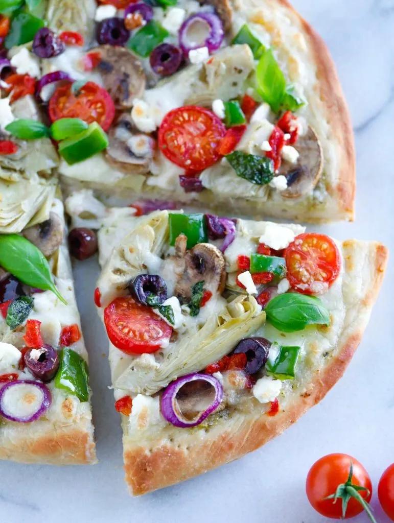 Mediterranean Veggie Pizza – Cookin&amp;#39; with Mima