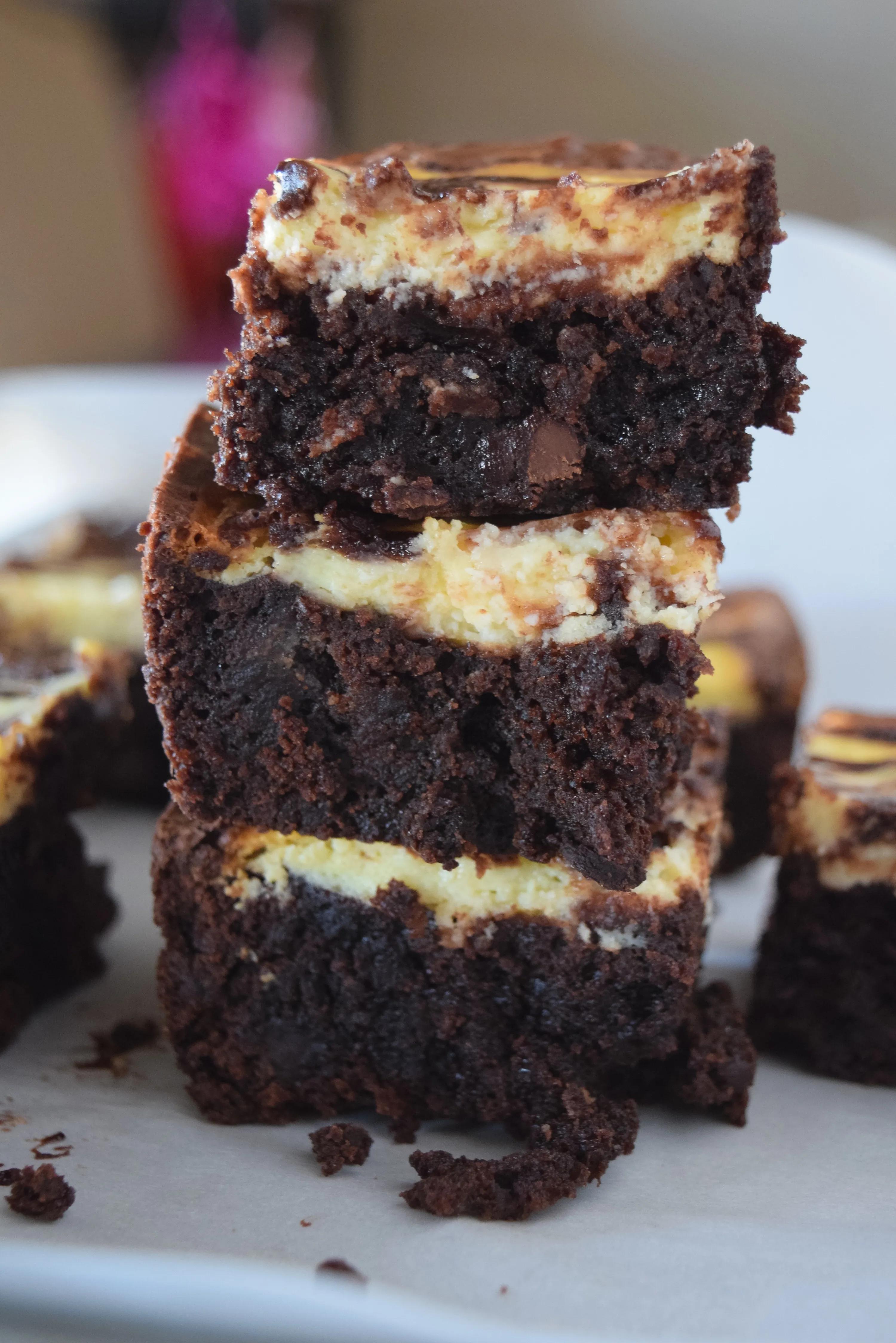 The Easiest Cream Cheese Swirl Brownies - A Simplified Life