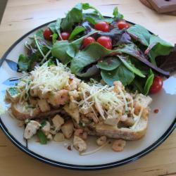 brot mit krabben und huhn